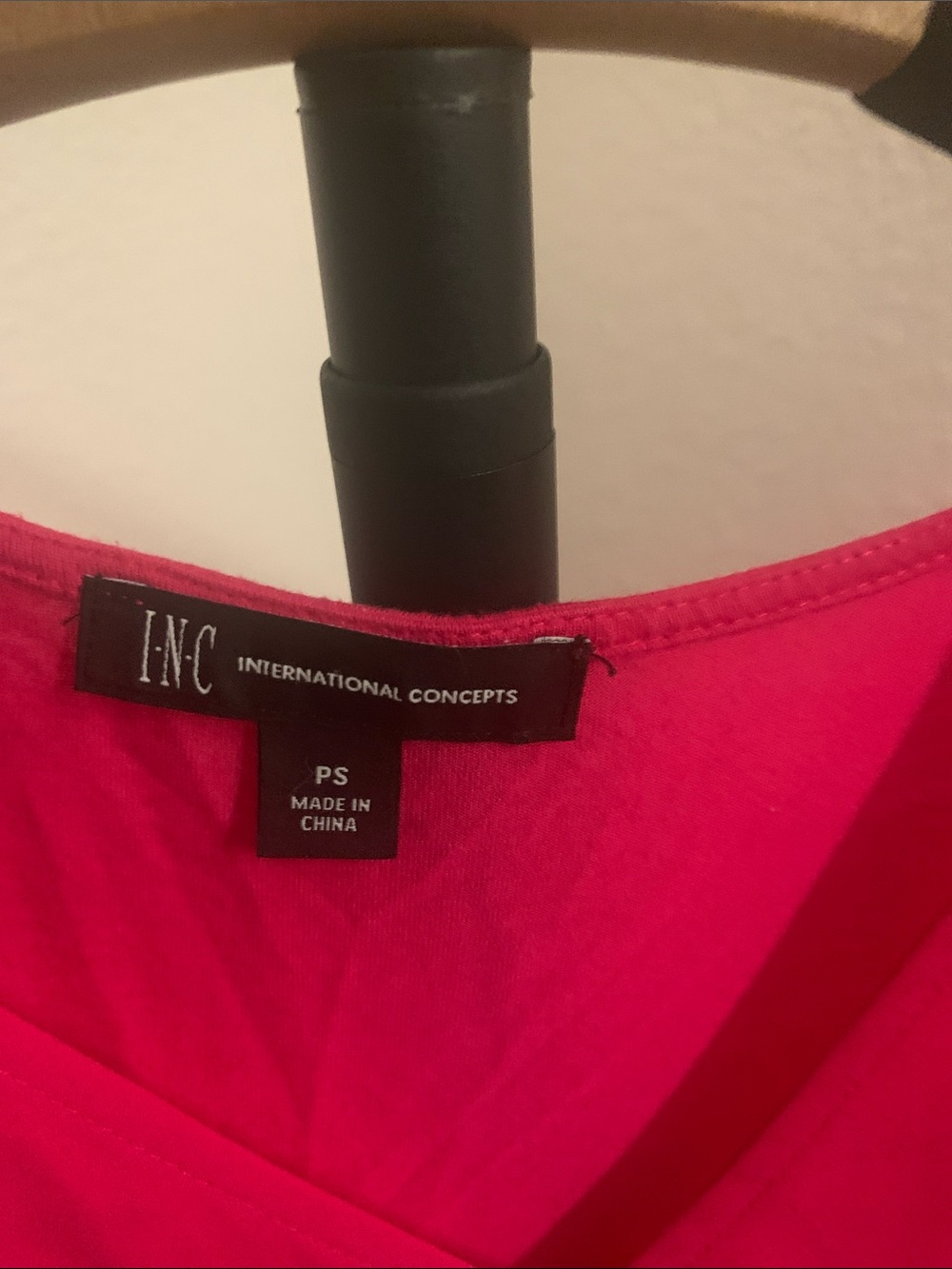 INC International Concepts Bright Pink V-Neck Tie-Front Blouse - Picture 2 of 3